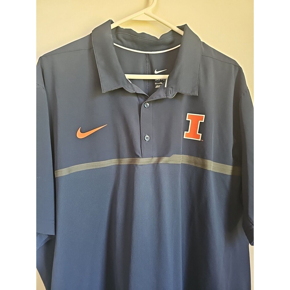 NIKE DRI-FIT University Of ILLINOIS polo Golf Fighting ILLINI SIZE XXL - Picture 6 of 9
